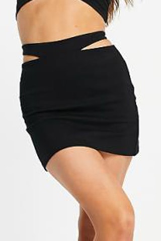 Minijupe taille haute - Noir