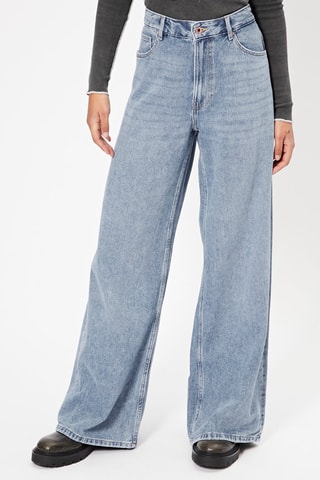 Jean wide legs taille haute Bleu