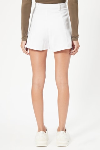 Short en jean taille haute Blanc