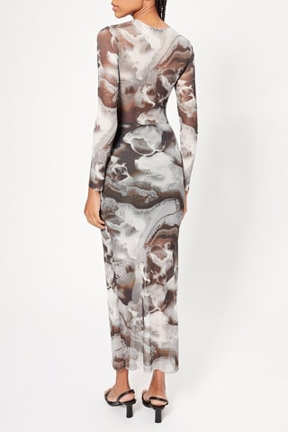 Robe longue - Gris et blanc