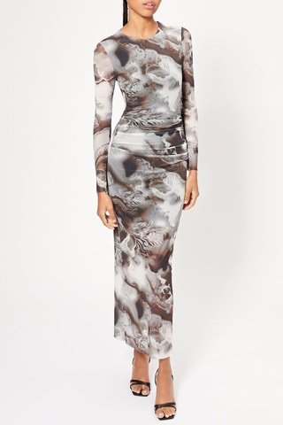 Robe longue - Gris et blanc