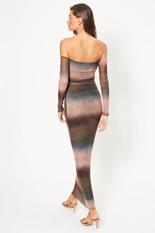 Robe longue dip and dye - Marron