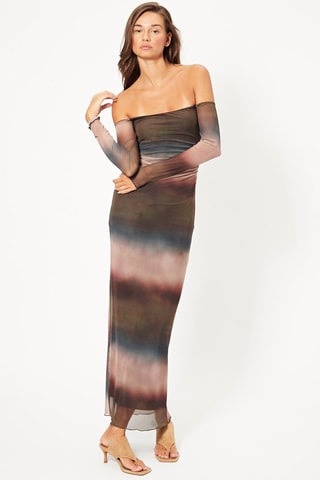 Robe longue dip and dye - Marron