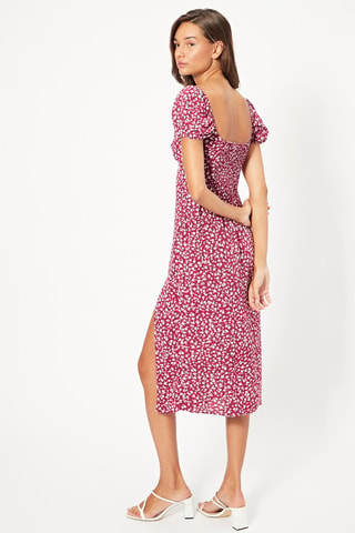 Robe midi - Blanc et violet