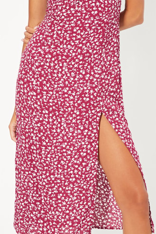 Robe midi - Blanc et violet