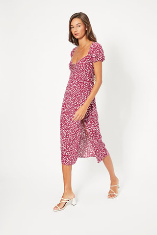 Robe midi - Blanc et violet