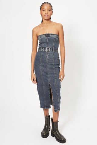 Robe bustier en jean - Bleu foncé