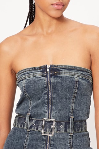 Robe bustier en jean - Bleu foncé