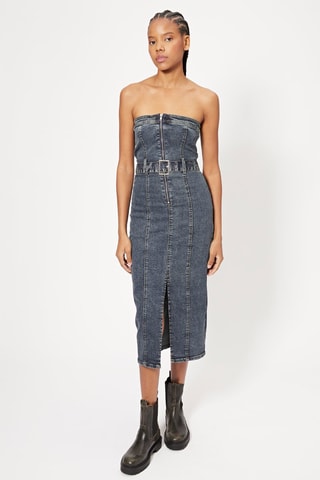 Robe bustier en jean - Bleu foncé