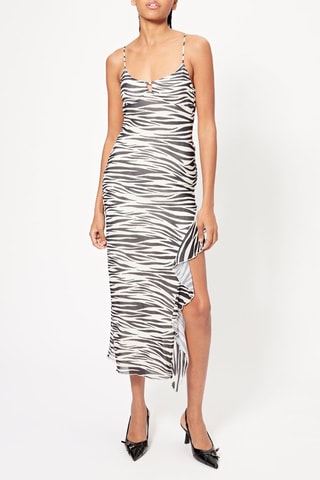 Robe midi - Noir et écru