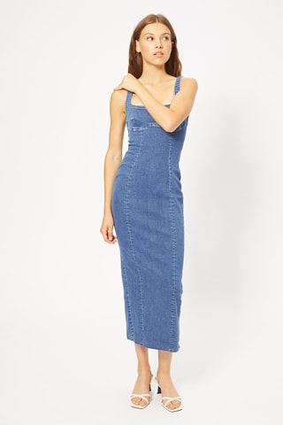 Robe fourreau en jean - Bleu pétrole