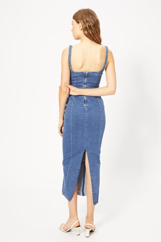 Robe fourreau en jean - Bleu pétrole