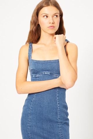 Robe fourreau en jean - Bleu pétrole