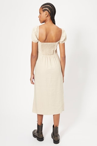 Robe midi en lin - Beige