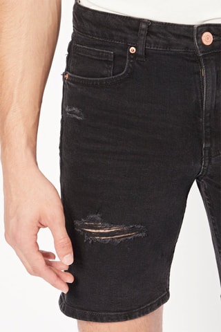 Bermuda skinny en jean - Noir