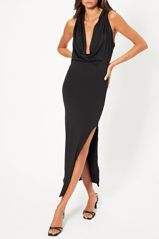 Robe fourreau à capuche - Noir