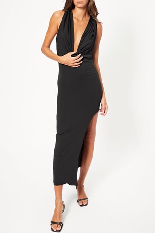 Robe fourreau à capuche - Noir