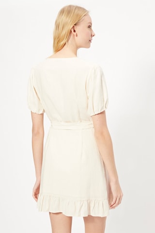 Robe portefeuille en lin Ecru