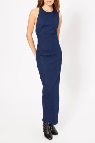 Robe longue en jean - Bleu marine