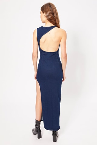 Robe longue en jean - Bleu marine