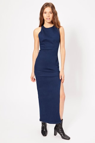 Robe longue en jean - Bleu marine