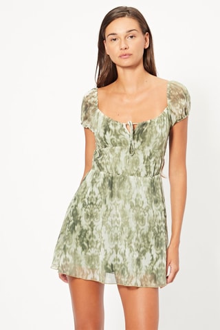 Robe patineuse - Vert foncé et blanc