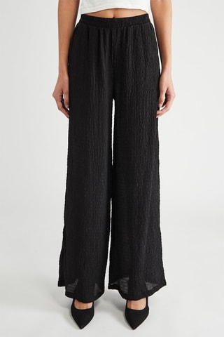 Pantalon wide legs taille haute - Noir