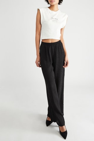 Pantalon wide legs taille haute - Noir