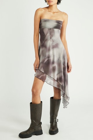 Robe bustier - Gris et marron