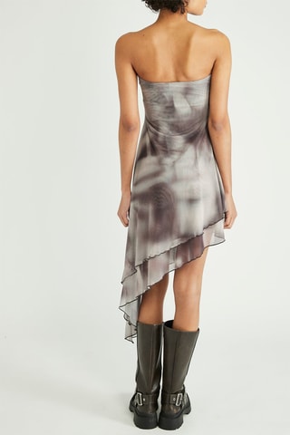 Robe bustier - Gris et marron