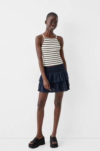 Top - Blanc et bleu marine
