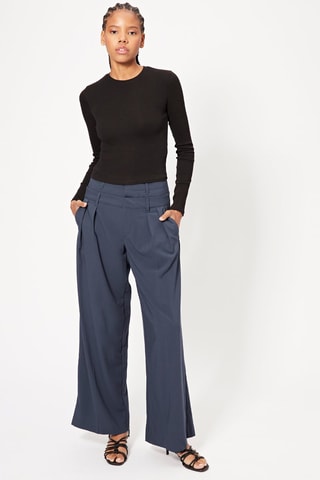 Pantalon taille haute - Bleu foncé