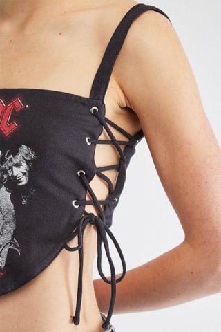 Crop top AC/DC Highway to hell - Noir
