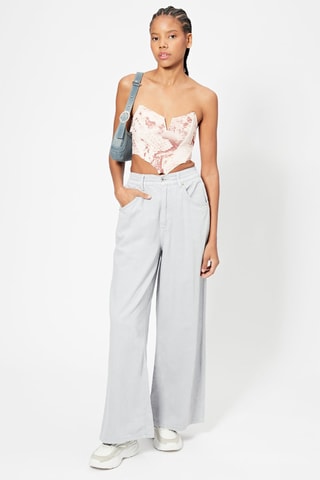 Crop top bustier - Blanc et rouge