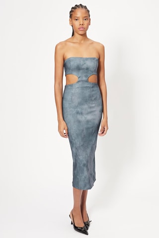 Robe bustier - Bleu-gris