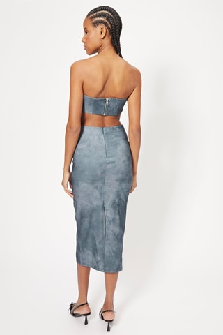 Robe bustier - Bleu-gris