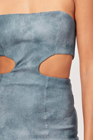 Robe bustier - Bleu-gris