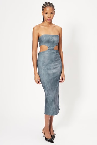 Robe bustier - Bleu-gris