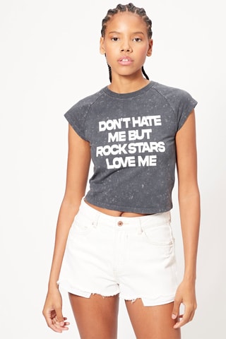 T-shirt court- Anthracite chiné