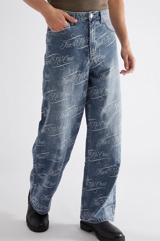 Pantalon wide legs - Bleu