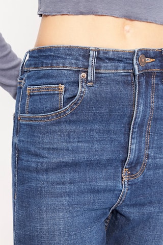 Jean skinny taille haute  - Bleu