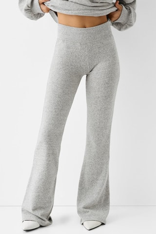 Pantalon flare taille haute - Gris