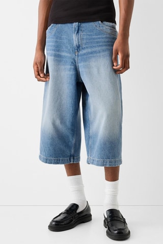 Bermuda oversize en jean - Bleu