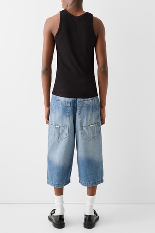 Bermuda oversize en jean - Bleu