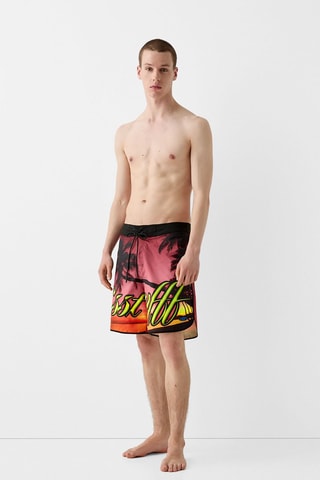 Short de bain - Rose et orange