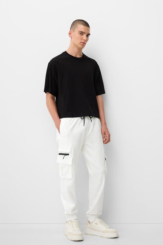 Pantalon jogger regular - Blanc