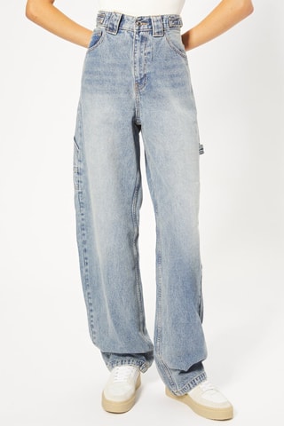 Jean large taille haute - Bleu clair