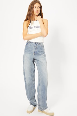 Jean large taille haute - Bleu clair