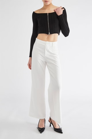 Pantalon wide legs - Blanc