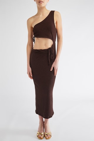 Robe asymétrique - Marron